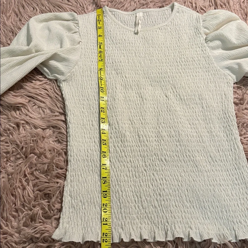 Anthropologie Smocked Puff Sleeve Top